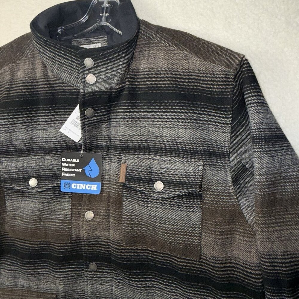Cinch FRONTIER RANCH COAT - GRAY STRIPES Men’s SIZE XS Cowboy Western‎ NWT